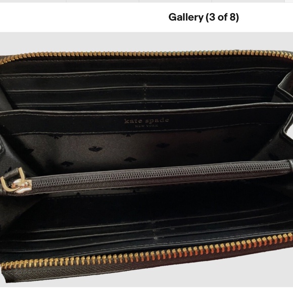 KATE SPADE Grove Street Neda WLRU 2820 Black Zip Around Wallet Pre-Own No Tag - Picture 2 of 6